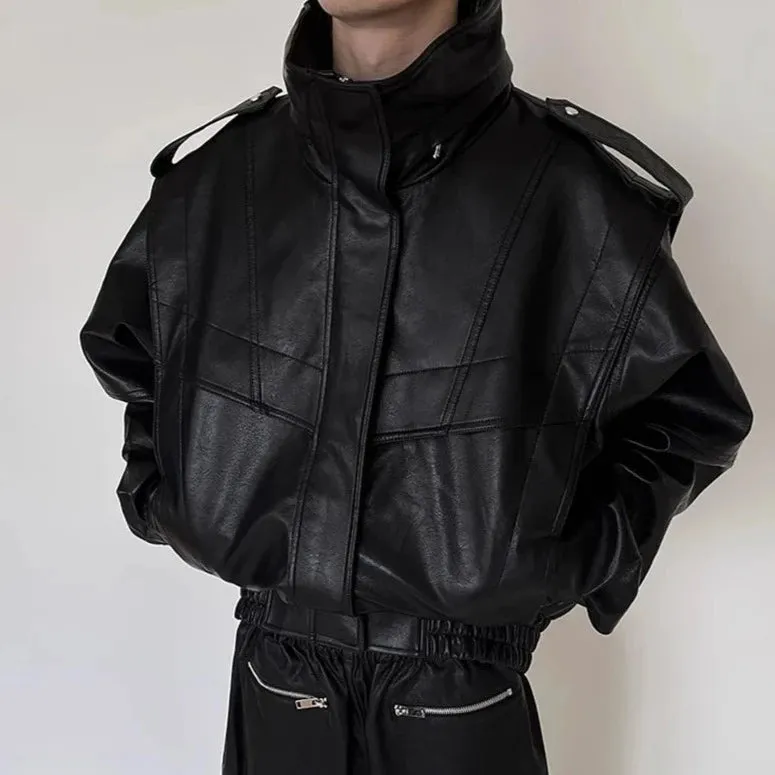 Oversized Windproof Zip Black Jacket