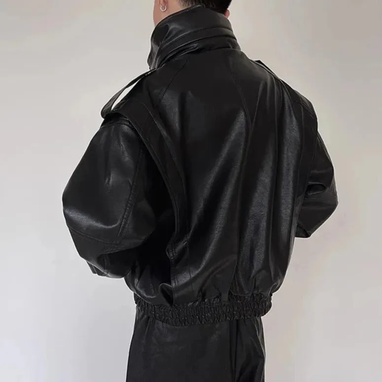 Oversized Windproof Zip Black Jacket