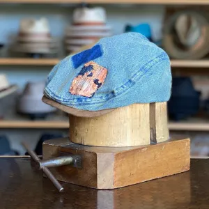 Patched Denim Flat Cap