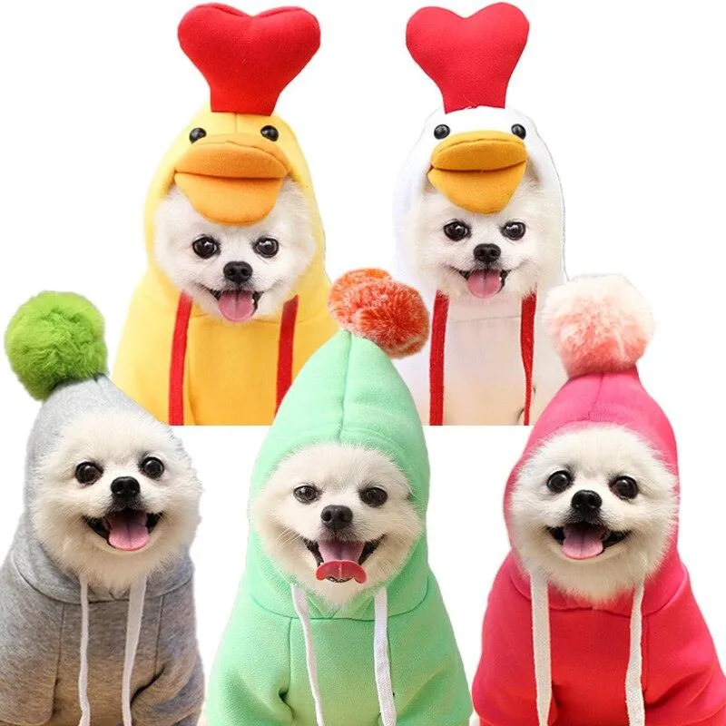 Pet Winter Warm Cute Plush Coat Hoodies