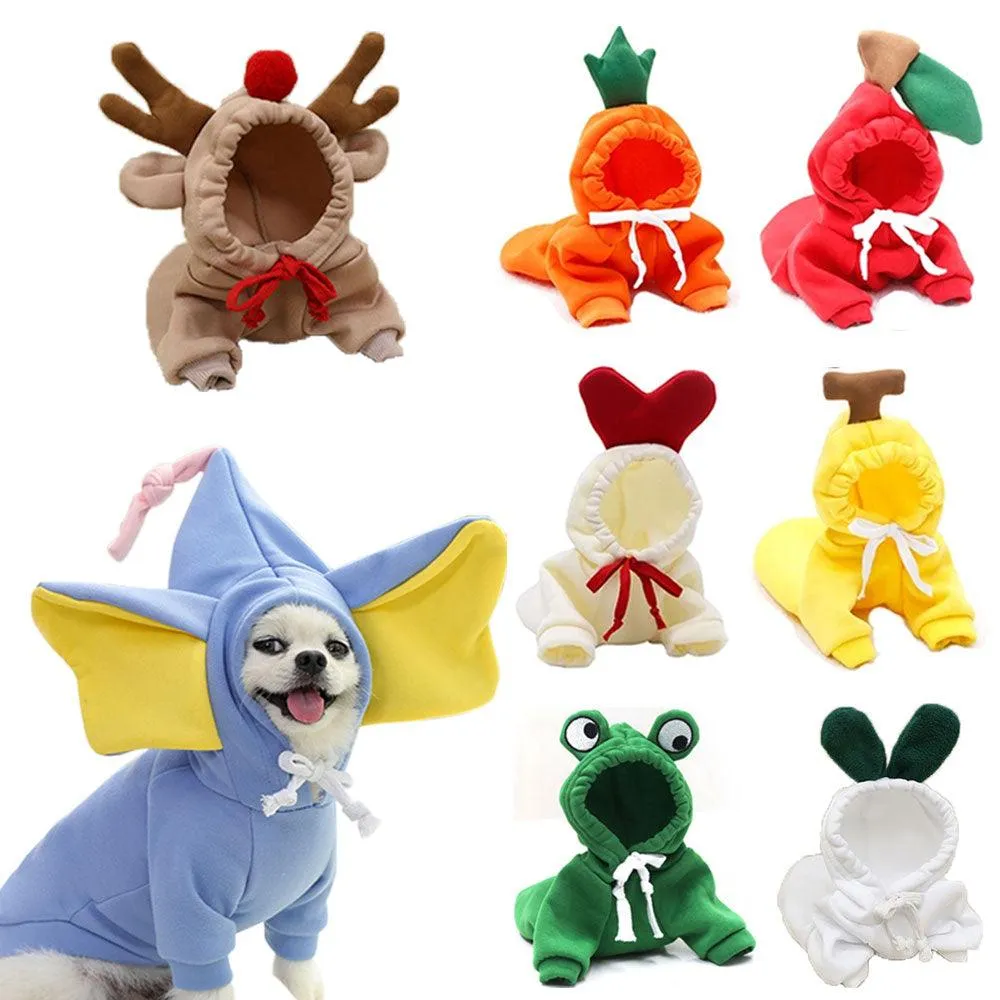 Pet Winter Warm Cute Plush Coat Hoodies