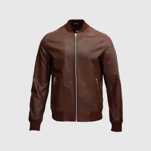 Premium Quality Mens Leather Bomber Jacket