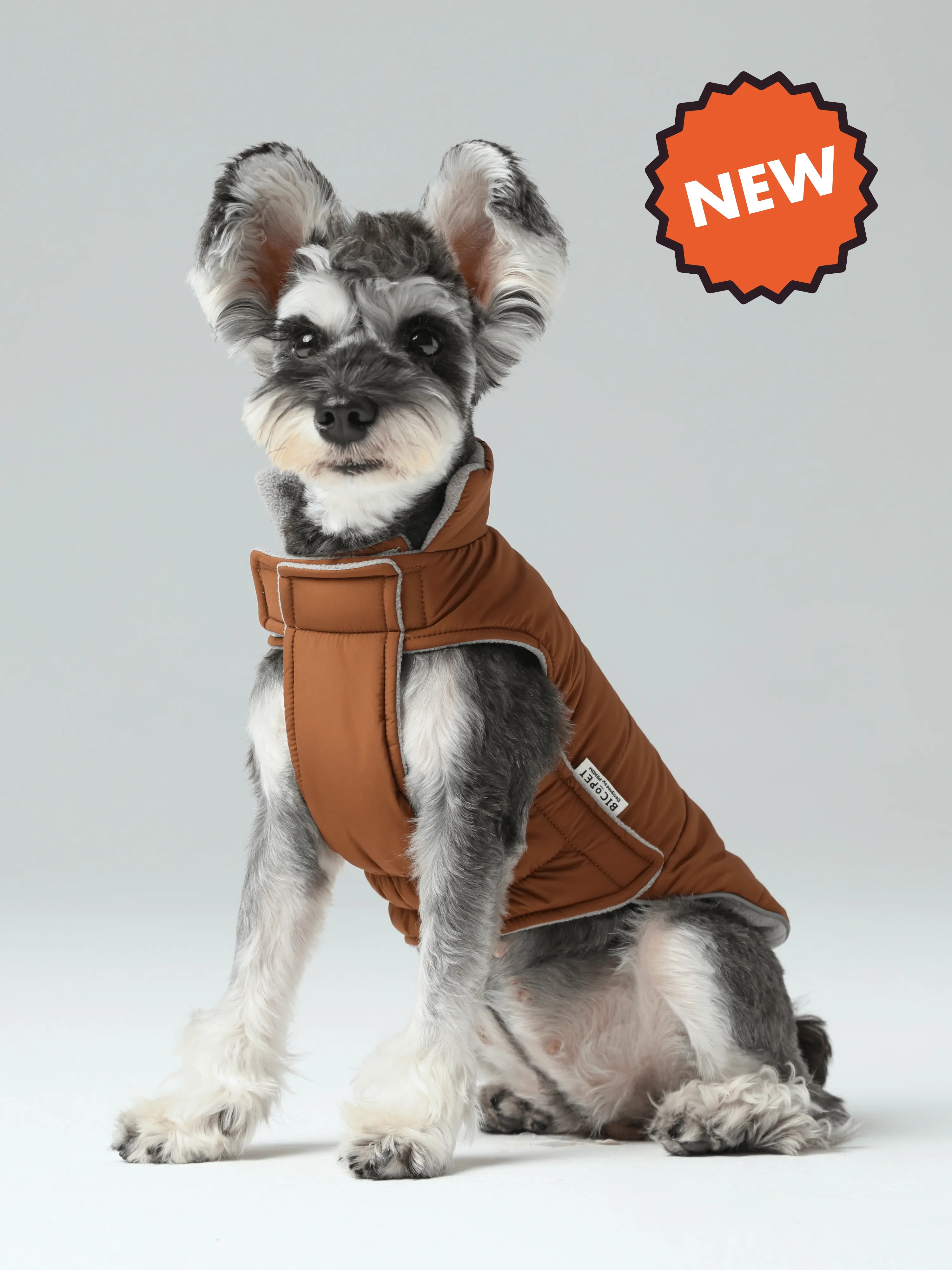 Reversible Dog Vest Jacket - Orange Grey