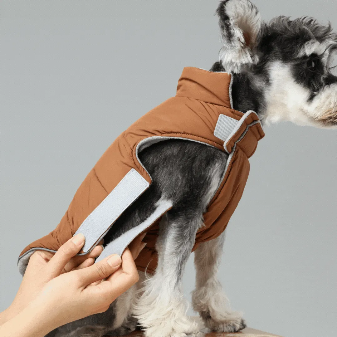 Reversible Dog Vest Jacket - Orange Grey