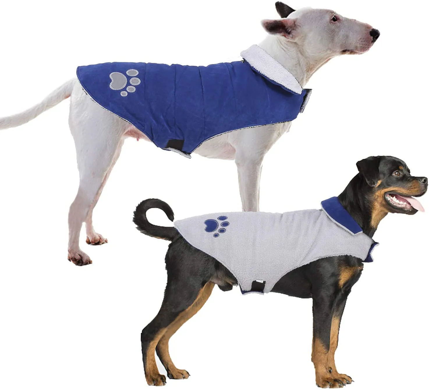 Reversible Windproof Cold Weather Jacket Vest for Small-Large Dogs