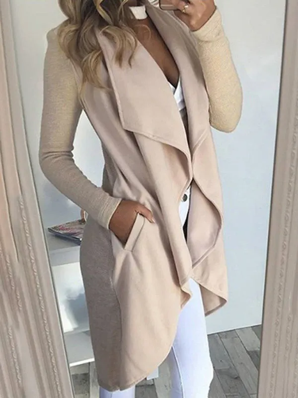 Solid Color Open Front Cardigan