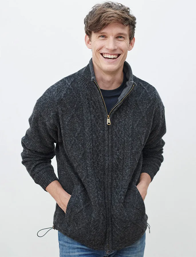 Windproof Aran Style Jacket - Silver