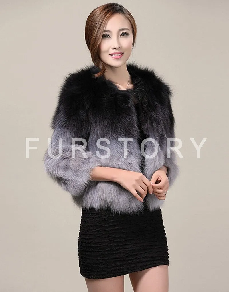 Winter Women's Natural Fur Coat Color Optional Three Quarter Sleeve