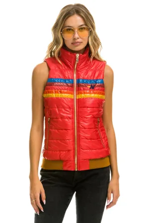 WOMEN'S 5 STRIPE VEST - GLOSSY CHERRY