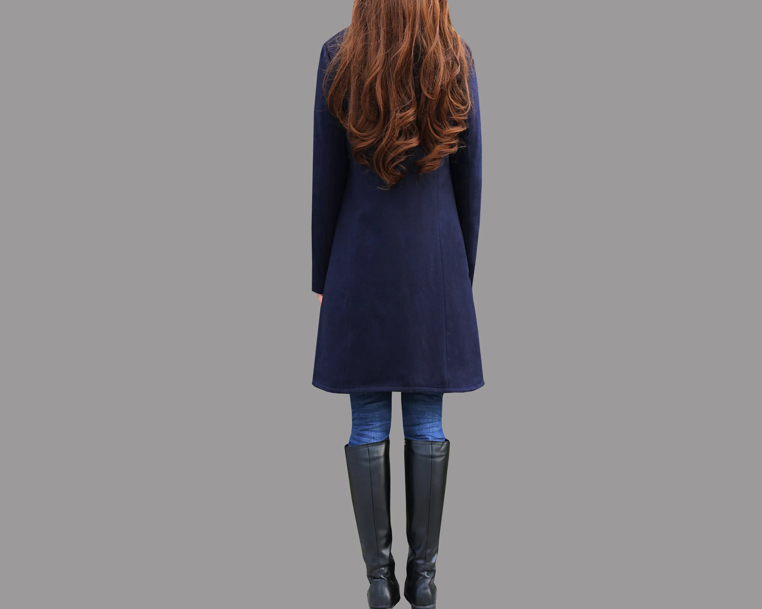 Wool coat Women/Women's winter coat/wool long coat/wool jacket/plus size overcoat/A-line coat/asymmetrical coat T08